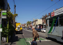 Trams along Brunswick Street